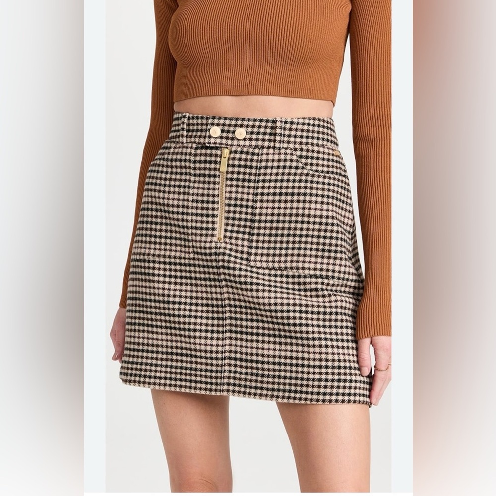 Scotch & Soda Miniskirt In Heritage Check Brown . Size L - Picture 2 of 15
